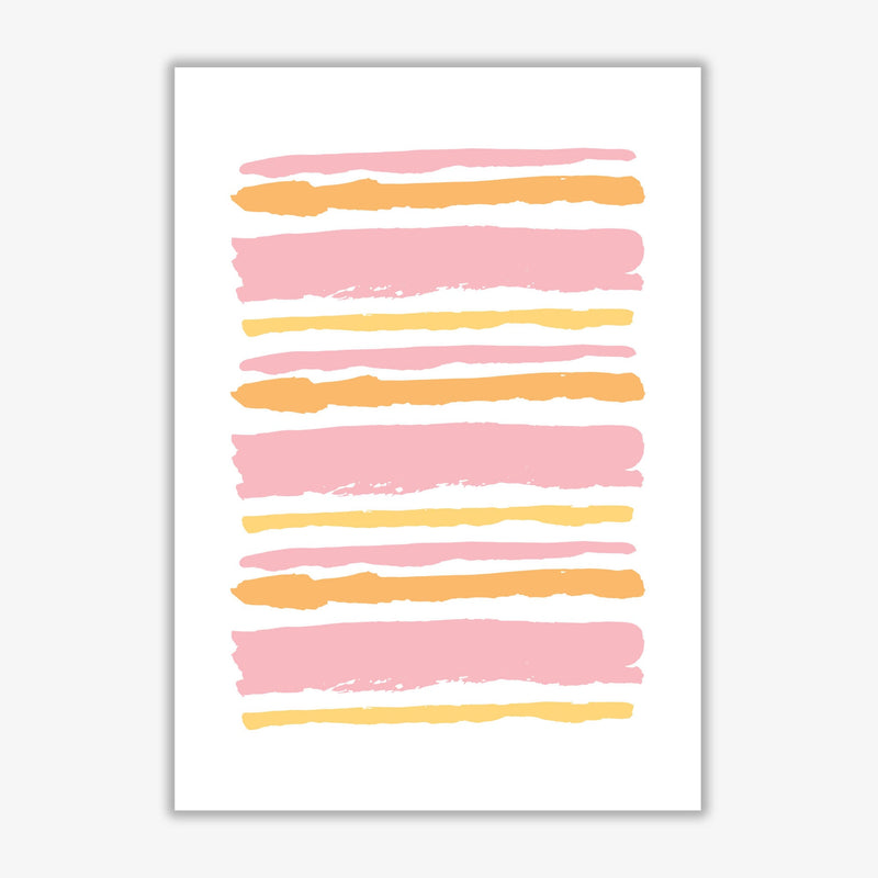 Pink contrast abstract stripes modern fine art print