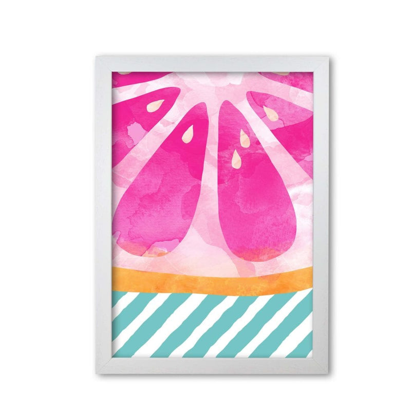 Pink grapefruit abstract fine art print by orara studio, framed kitchen wall art