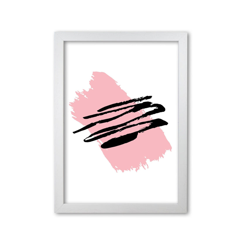 Pink jaggered paint brush abstract modern fine art print