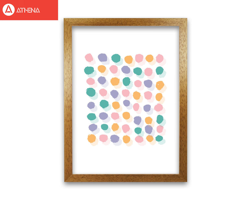 Pink polka dots abstract modern fine art print