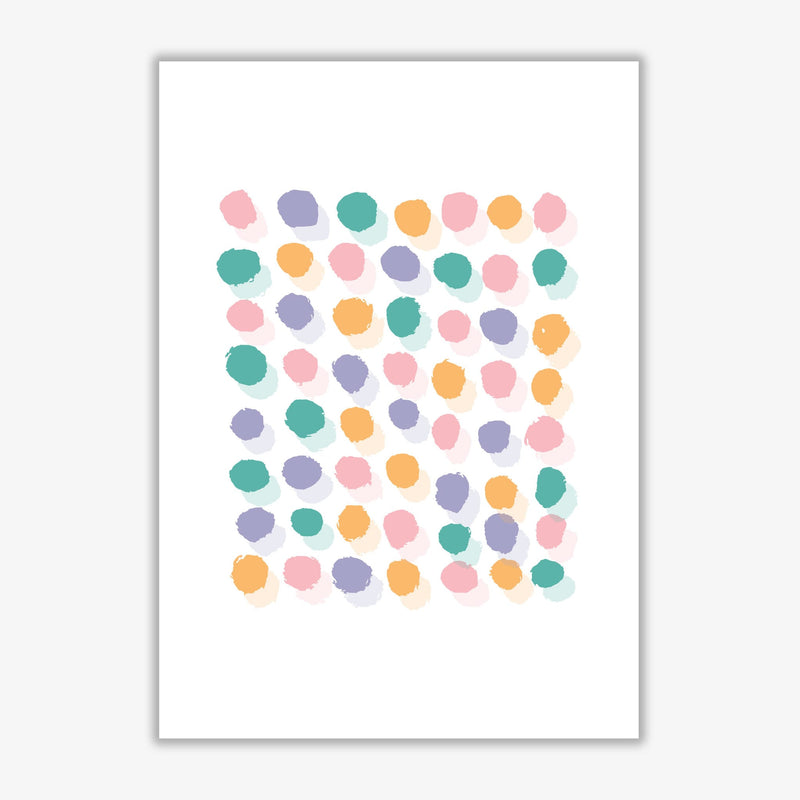 Pink polka dots abstract modern fine art print