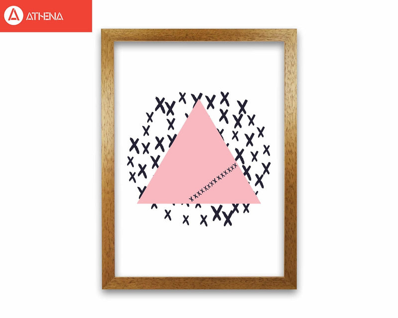 Pink triangle with crosses abstract modern fine art print