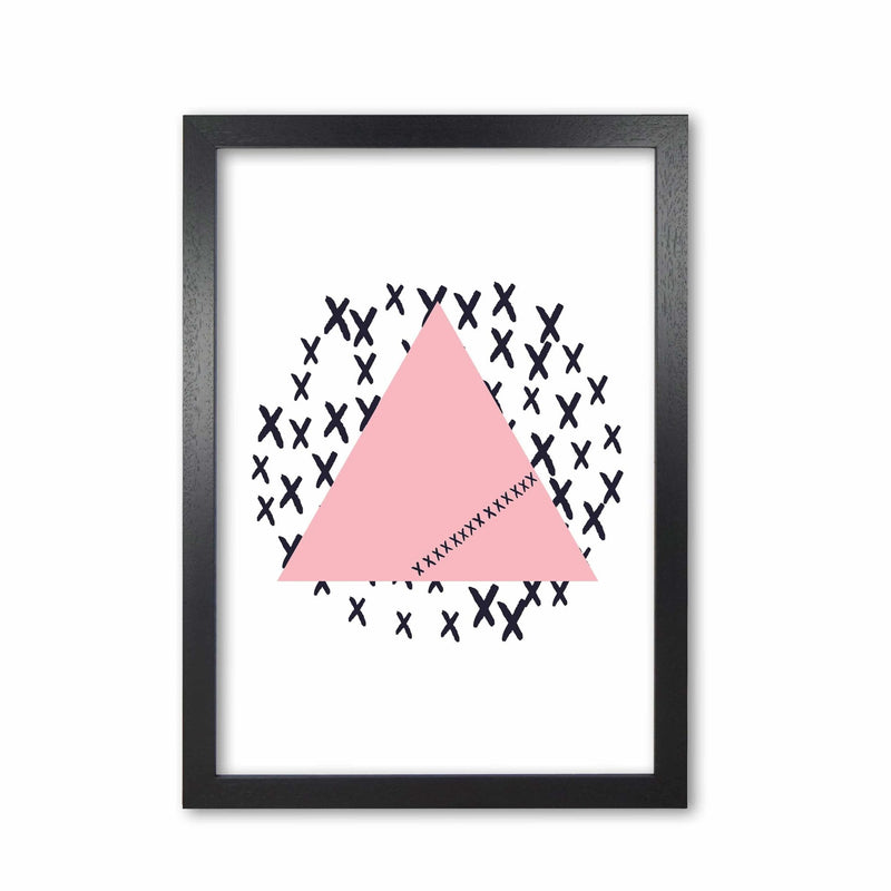 Pink triangle with crosses abstract modern fine art print