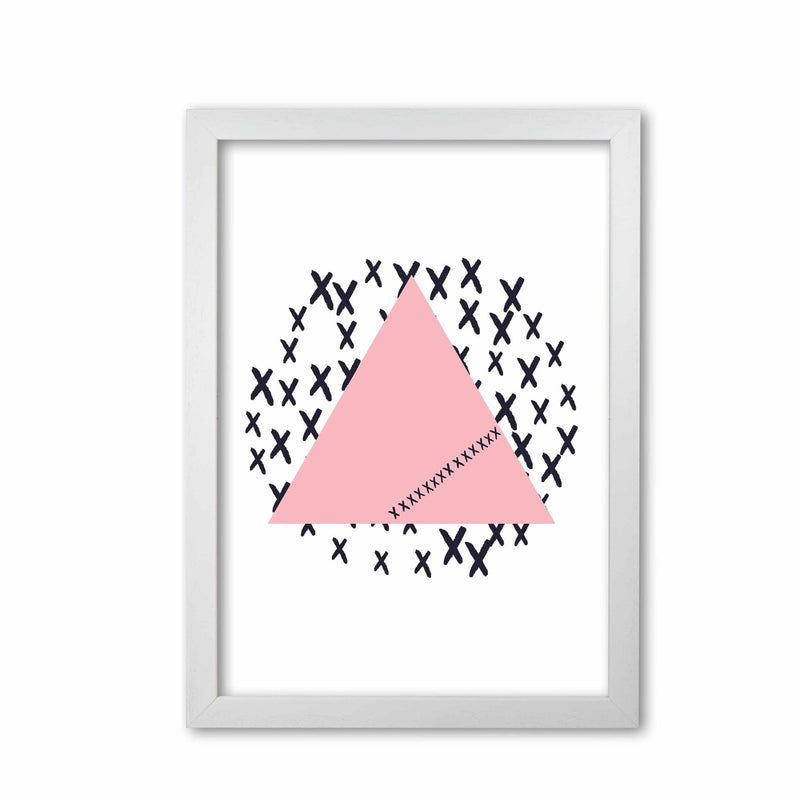 Pink triangle with crosses abstract modern fine art print