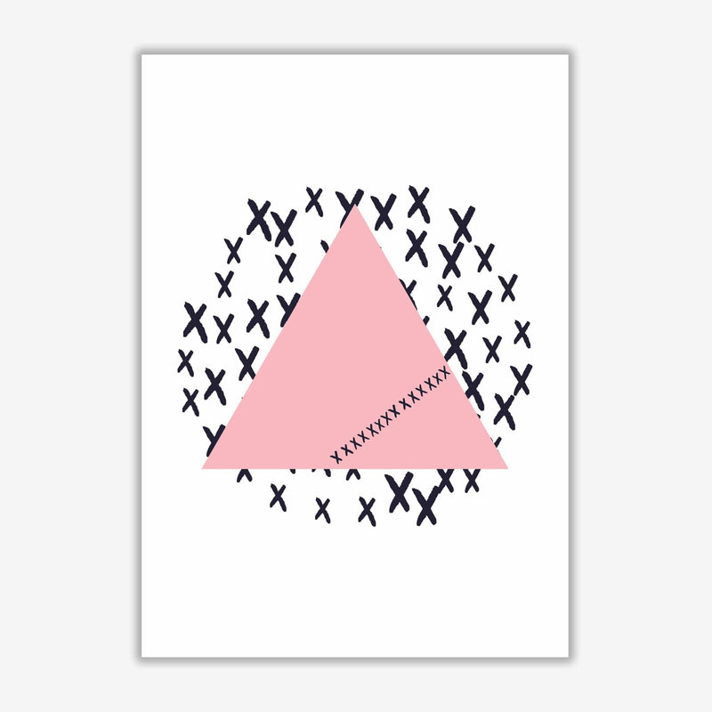 Pink triangle with crosses abstract modern fine art print