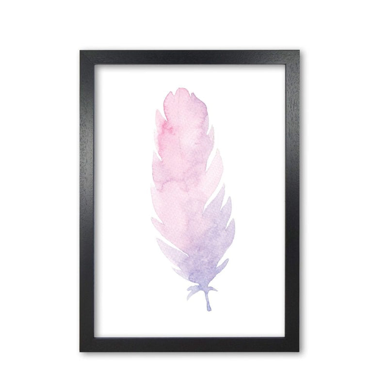 Pink watercolour feather modern fine art print