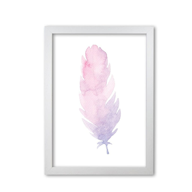 Pink watercolour feather modern fine art print