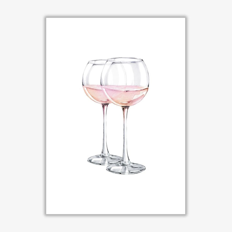 Pink wine glasses modern fine art print