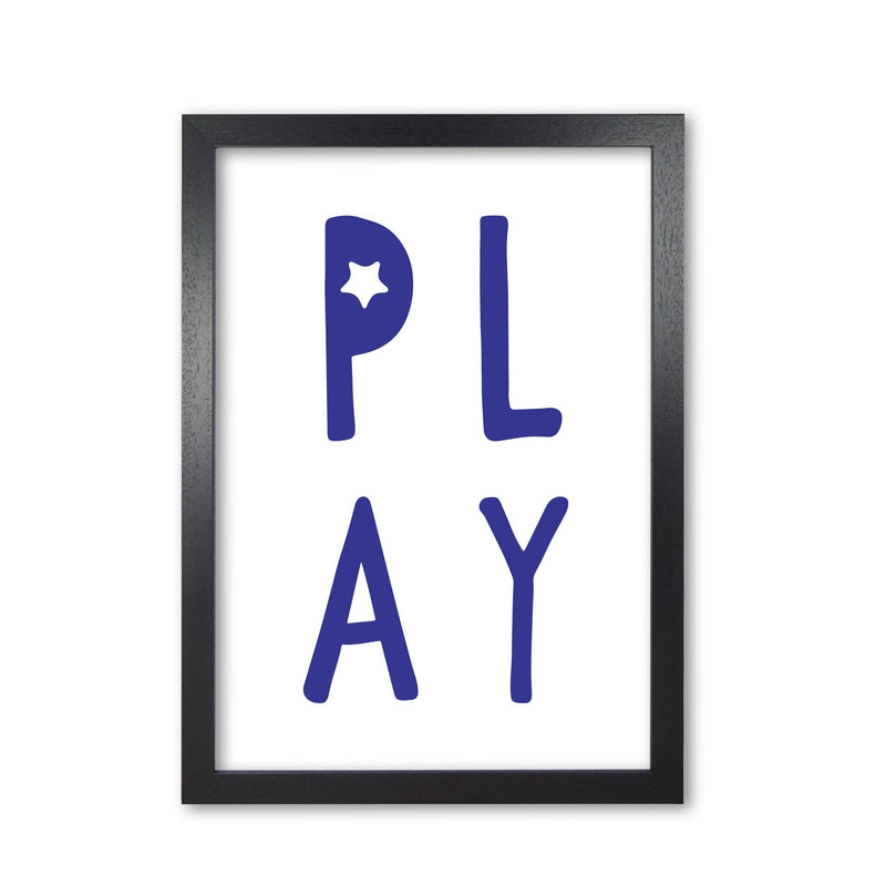Play navy modern fine art print, framed typography wall art
