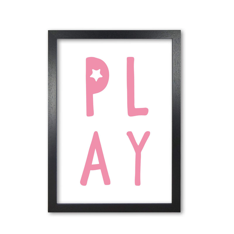 Play pink modern fine art print, framed typography wall art