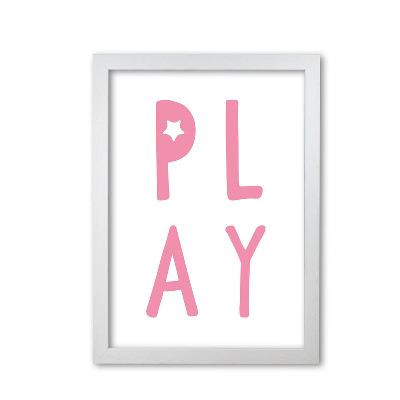 Play pink modern fine art print, framed typography wall art