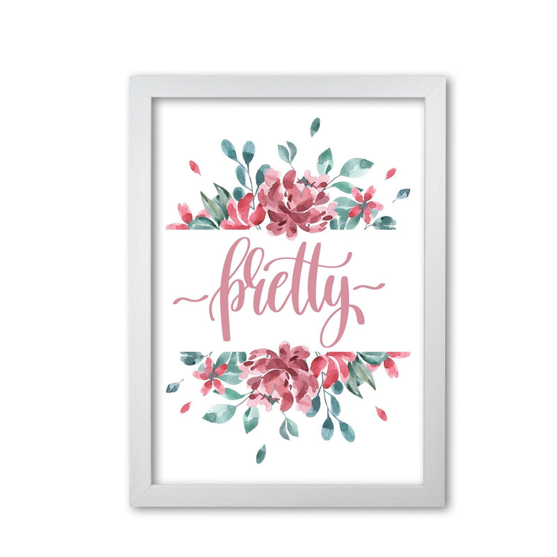 Pretty pink floral modern fine art print, framed typography wall art