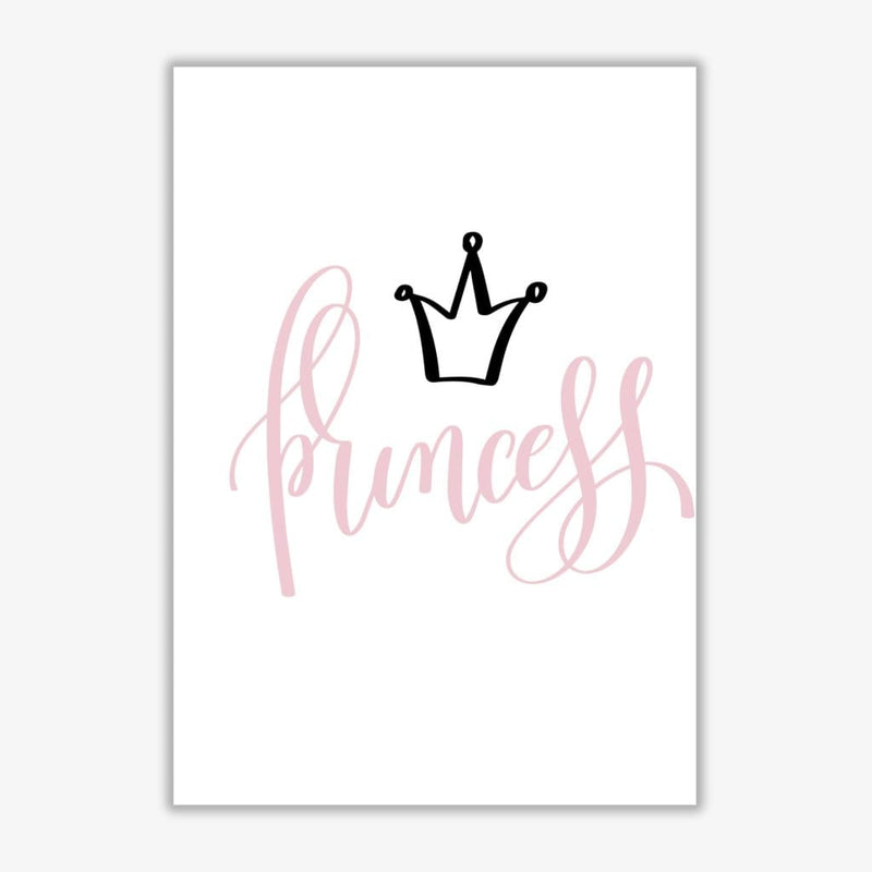 Princess pink and black modern fine art print, framed childrens nursey wall art poster