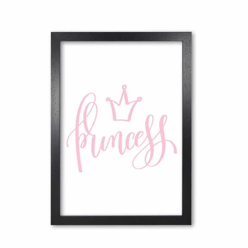 Princess pink modern fine art print, framed childrens nursey wall art poster