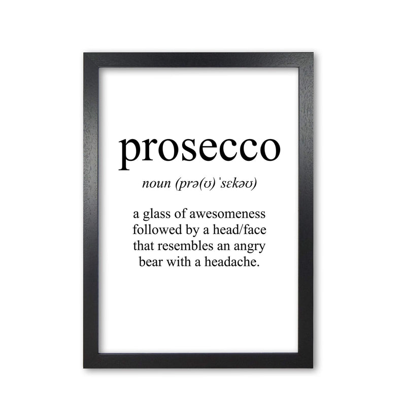 Prosecco modern fine art print, framed typography wall art