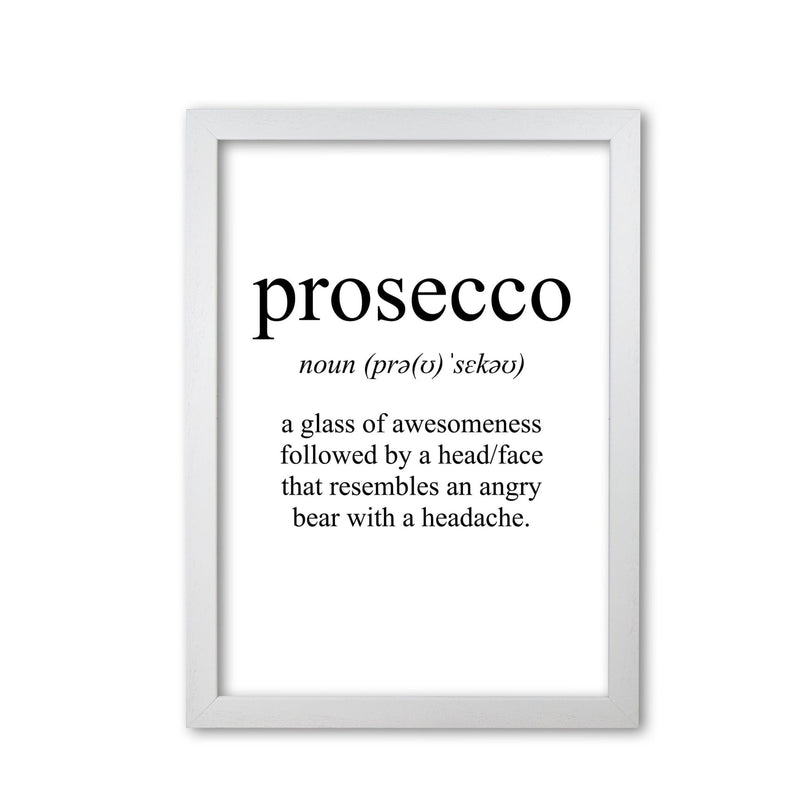 Prosecco modern fine art print, framed typography wall art