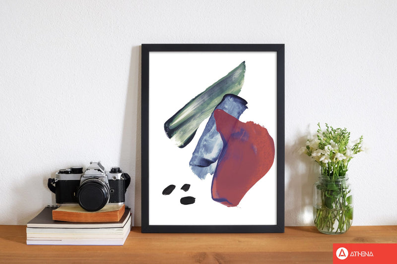 Red and blue mixed watercolour abstract modern fine art print