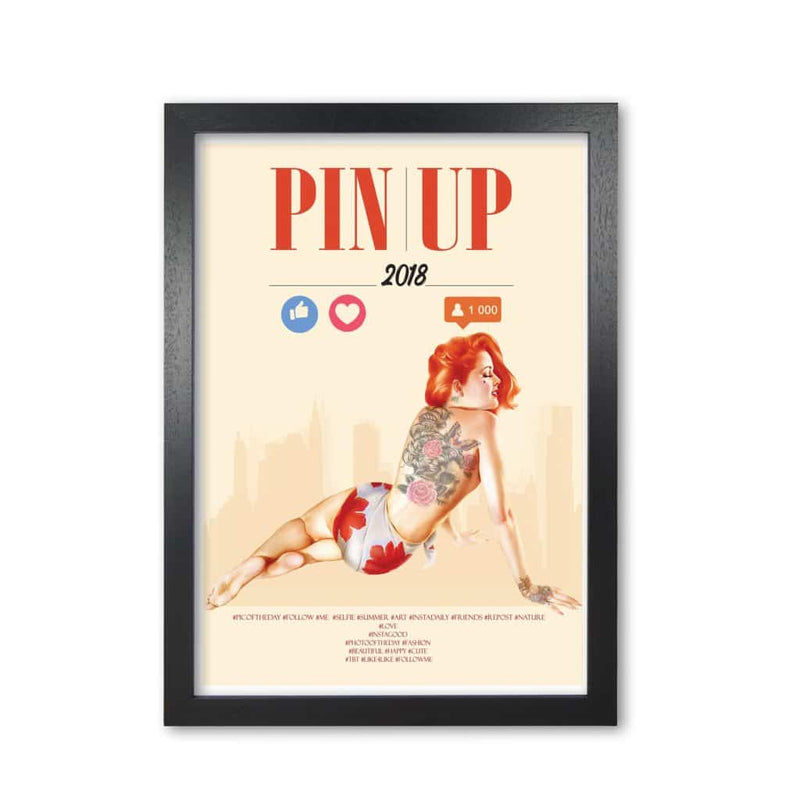 Redhead pin up girl modern fine art print