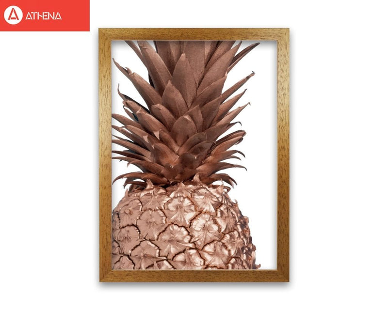 Rose gold pineapple modern fine art print, framed kitchen wall art