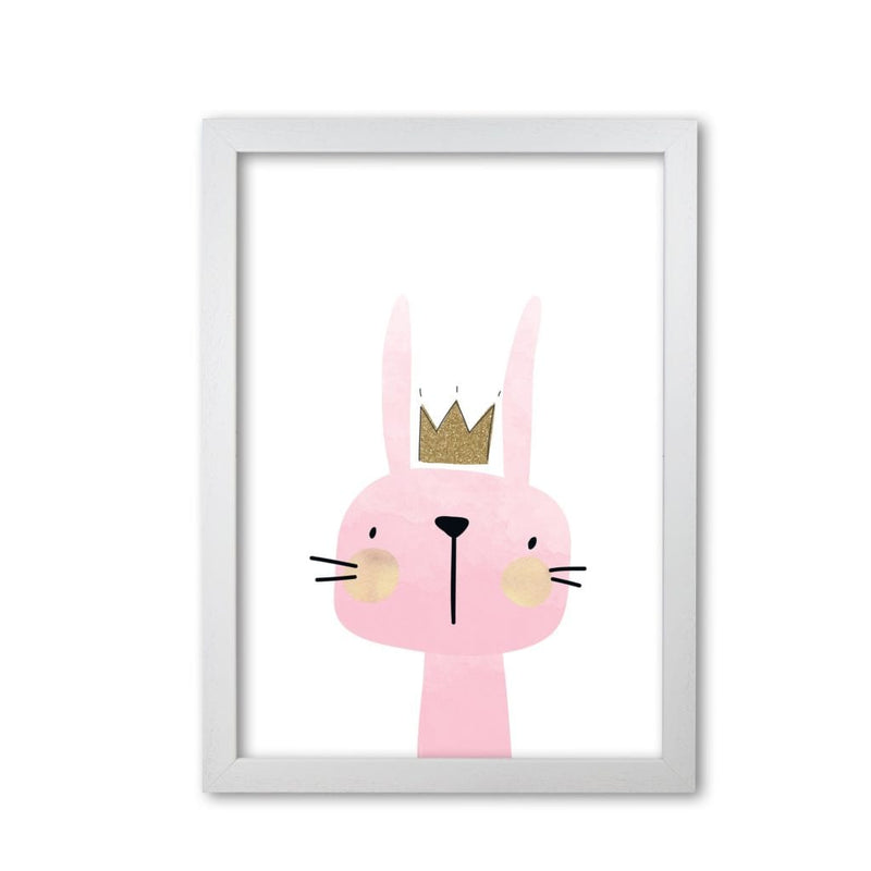 Scandi bunny watercolour modern fine art print, framed childrens nursey wall art poster
