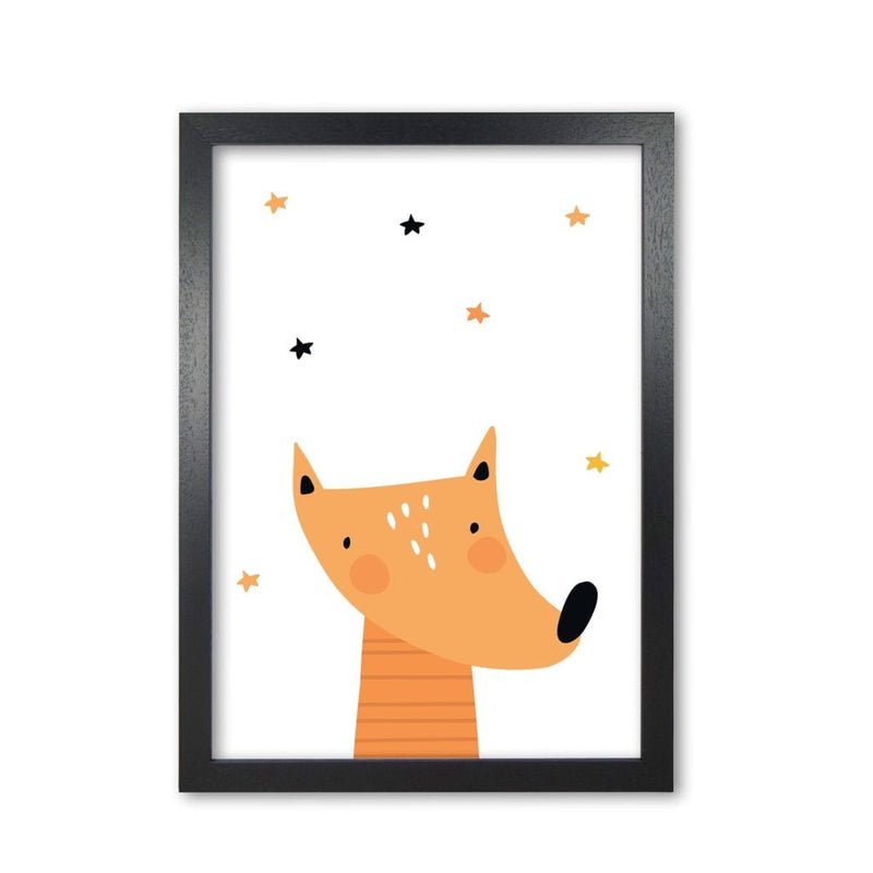 Scandi fox modern fine art print, framed childrens nursey wall art poster