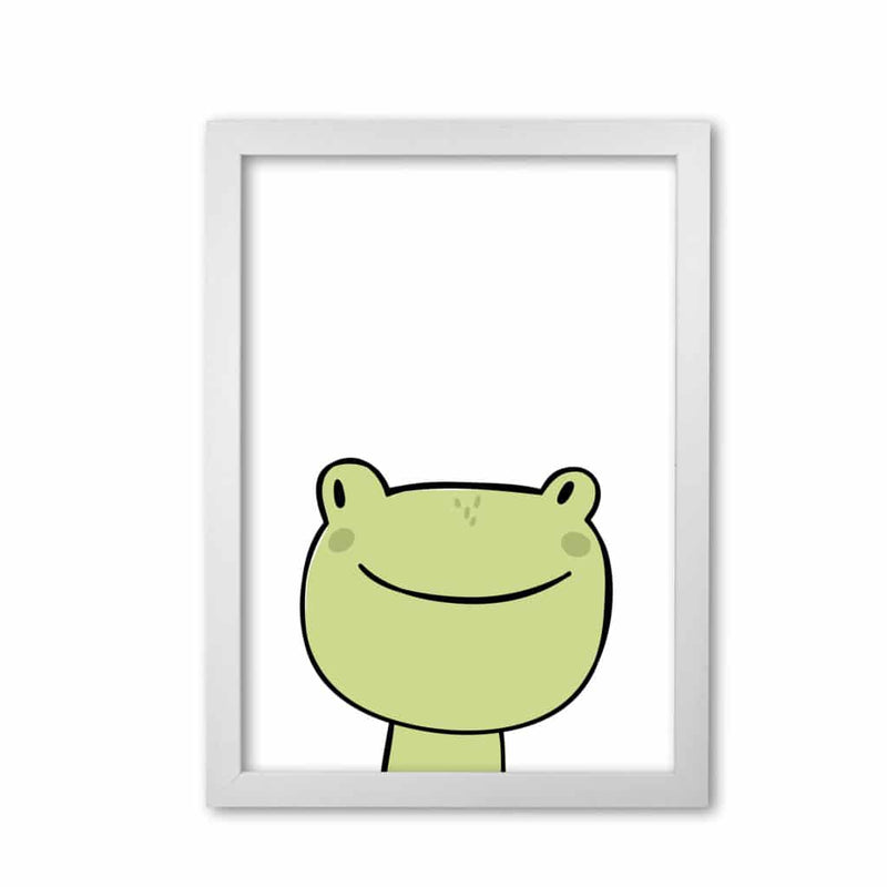 Scandi frog modern fine art print, framed childrens nursey wall art poster