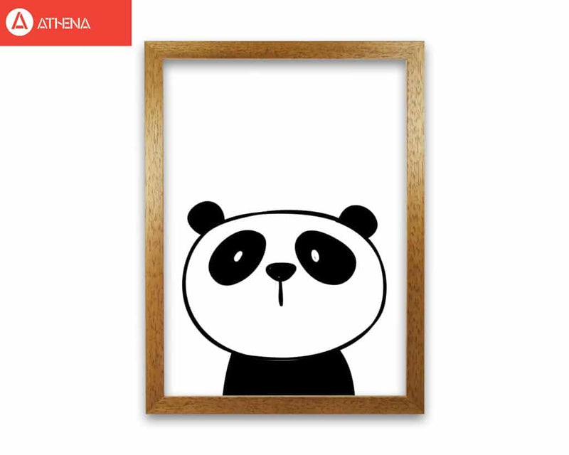 Scandi panda modern fine art print, framed childrens nursey wall art poster