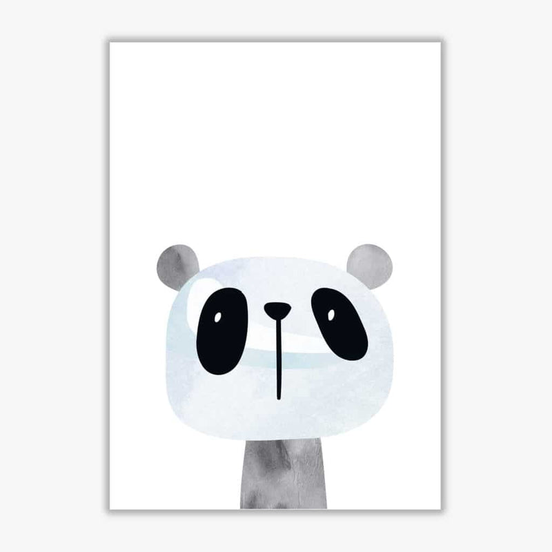 Scandi panda watercolour modern fine art print, framed childrens nursey wall art poster