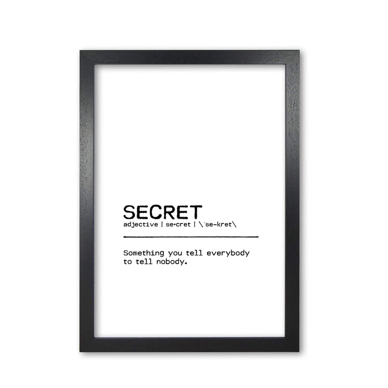 Secret definition quote fine art print by orara studio