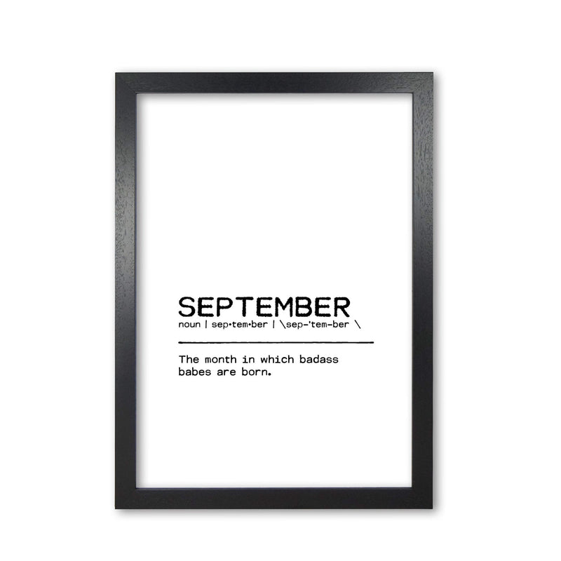 September badass definition quote fine art print by orara studio