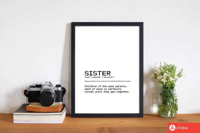 Sister normal definition quote fine art print by orara studio