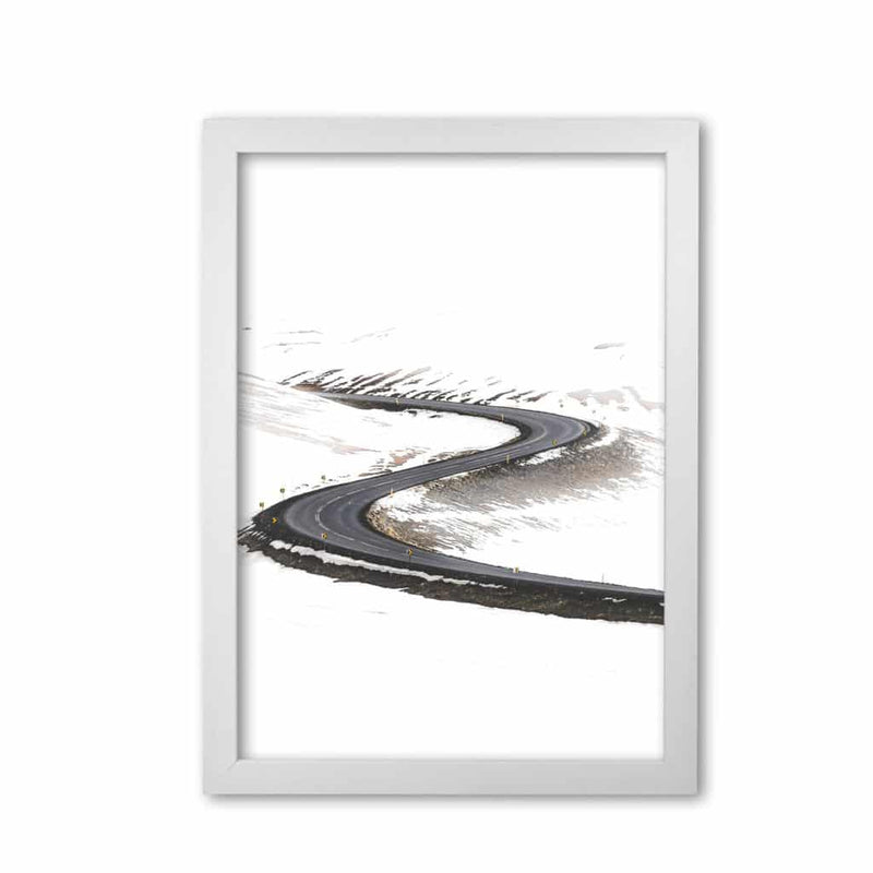 Snowy road pass modern fine art print