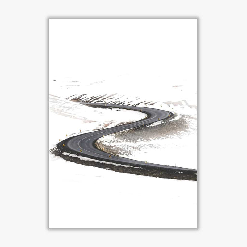 Snowy road pass modern fine art print