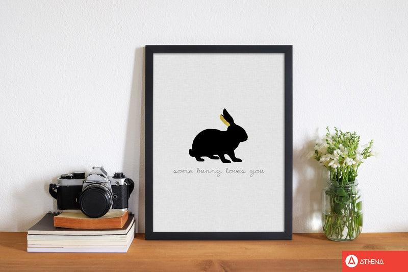Some bunny loves you animal quote fine art print by orara studio