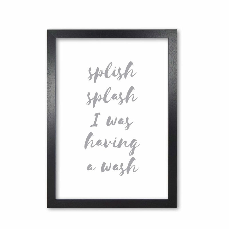 Splish splash grey, bathroom modern fine art print, framed bathroom wall art