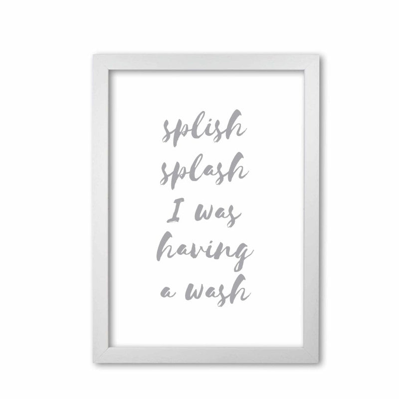 Splish splash grey, bathroom modern fine art print, framed bathroom wall art