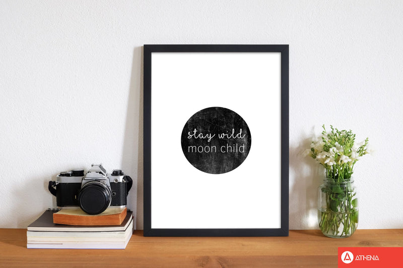 Stay wild moon child typography fine art print by orara studio
