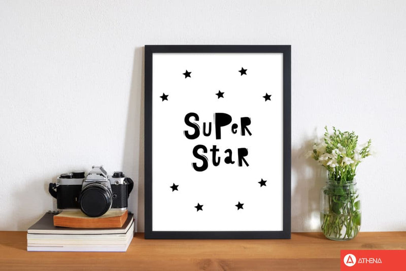 Super star scandi modern fine art print, framed childrens nursey wall art poster