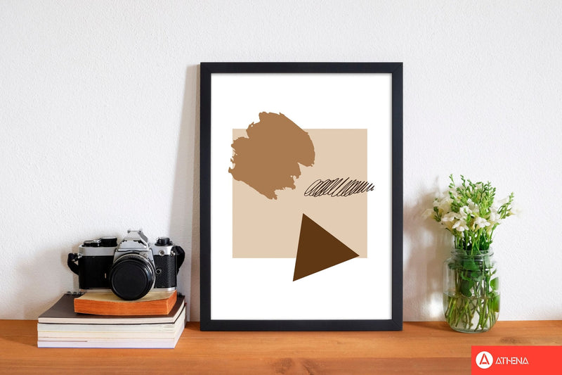 Taupe square mismatch abstract modern fine art print