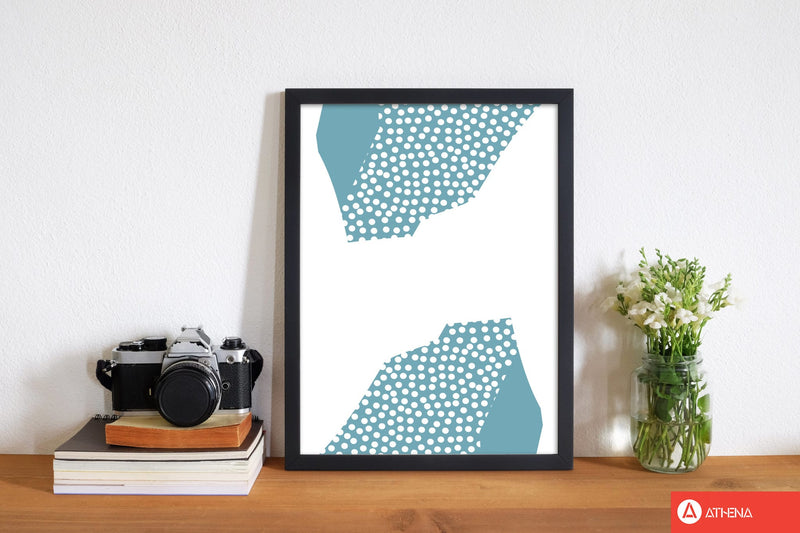 Teal abstract mountain polka modern fine art print