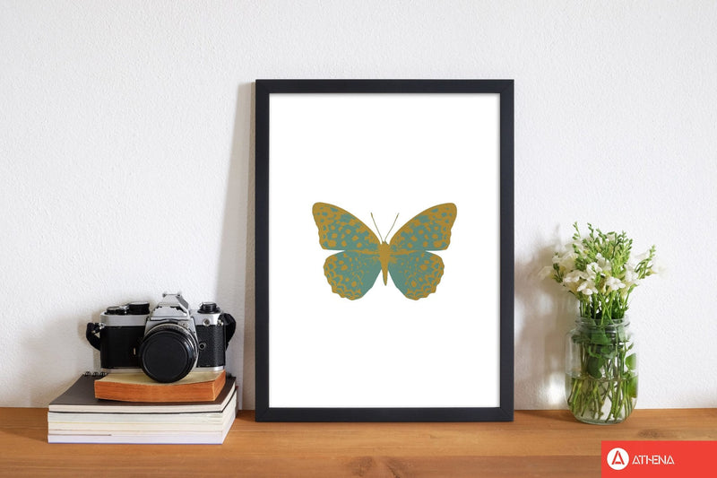 Teal butterfly fine art print by orara studio