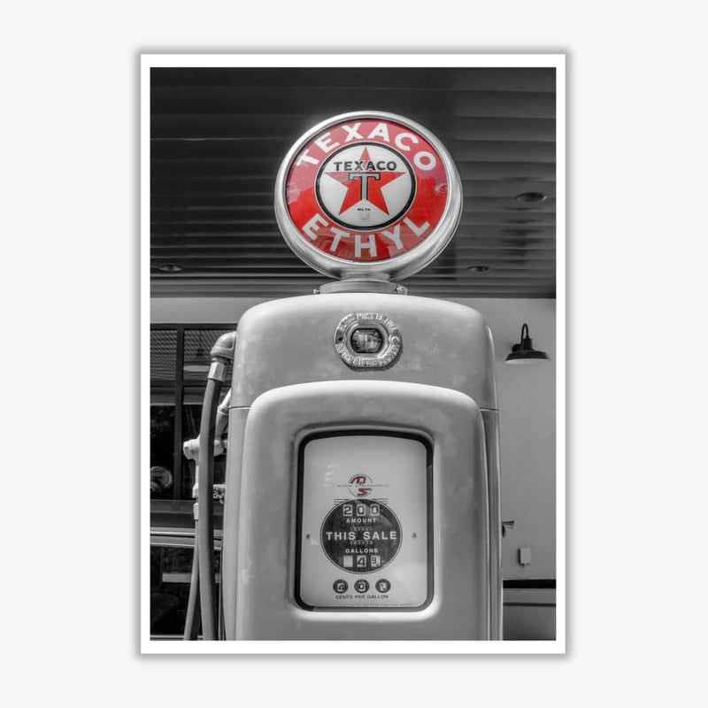 Texaco gas pump modern fine art print