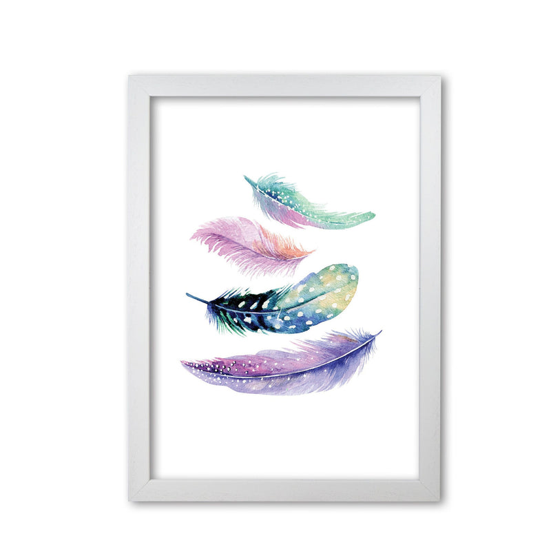 Turquoise and purple bird feathers abstract modern fine art print