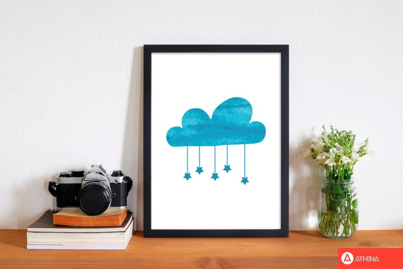 Turquoise cloud watercolour modern fine art print
