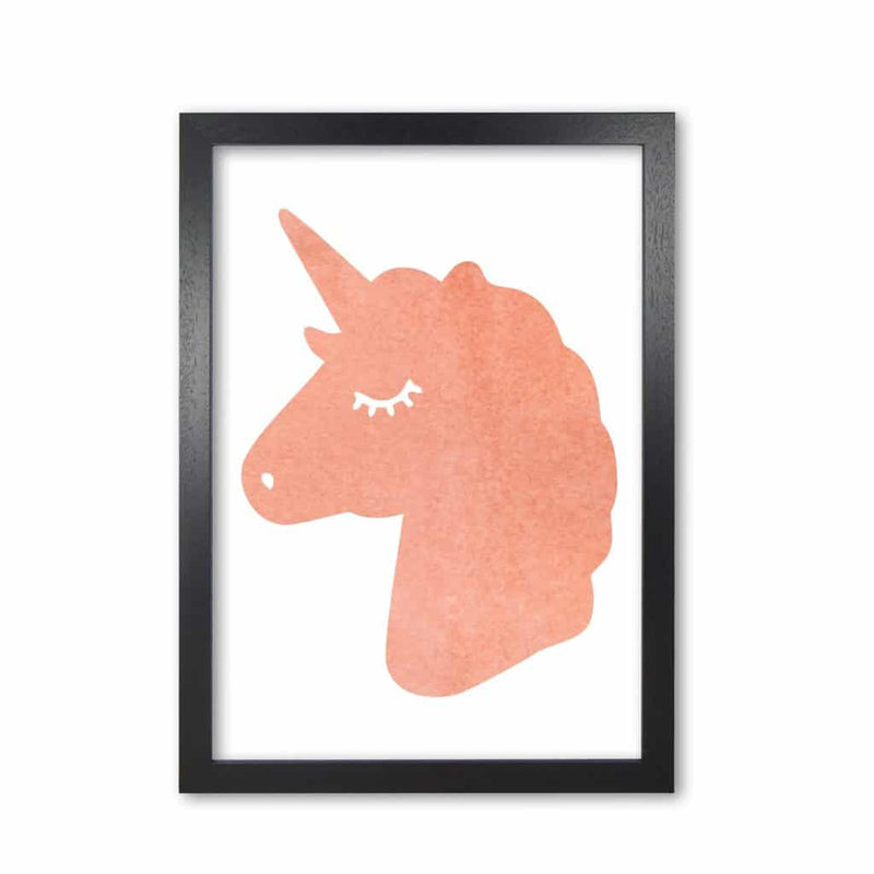 Unicorn peach silhouette watercolour modern fine art print