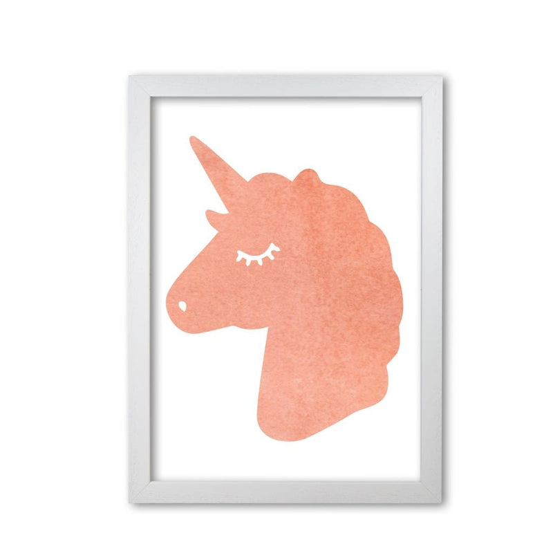 Unicorn peach silhouette watercolour modern fine art print