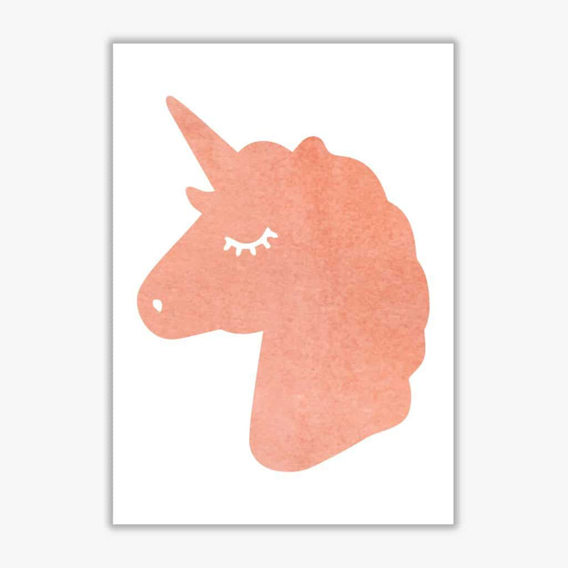 Unicorn peach silhouette watercolour modern fine art print