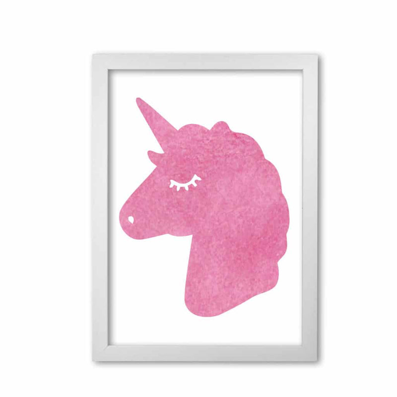 Unicorn pink silhouette watercolour modern fine art print