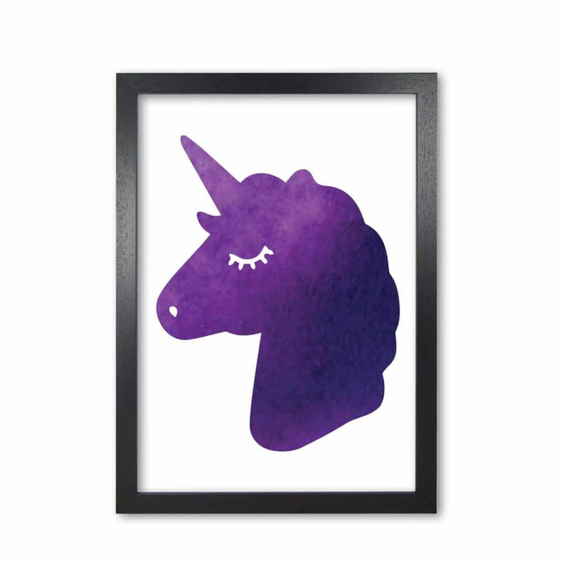 Unicorn purple silhouette watercolour modern fine art print
