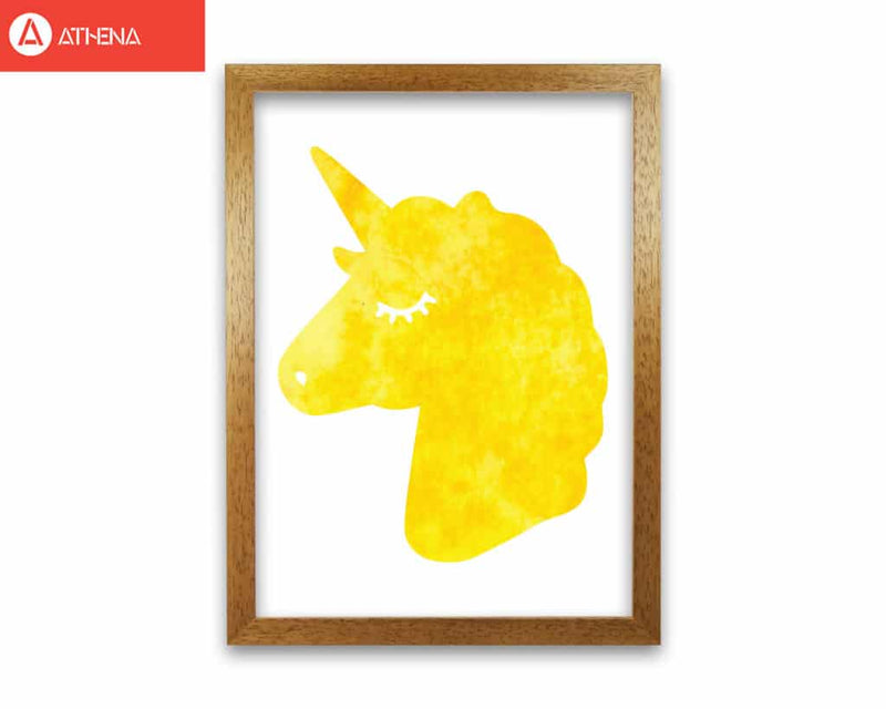 Unicorn yellow silhouette watercolour modern fine art print